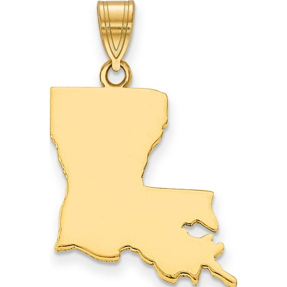 14K Yellow Gold 14Ky Louisiana State Pendant (19.7 X 14) Made In United States xna707y-la