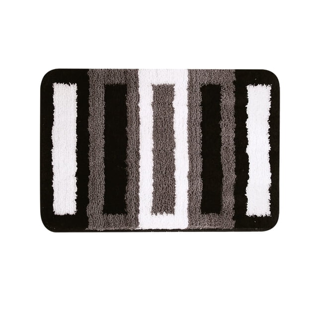Bath Mats for Bathroom Floor Microfiber Striped Bathroom Rugs Bath Mat Extra Thick Super Absorbent Bath Mat Water Absorbent Bath Mat Bath Mats for Bathroom Tub Rug Mats for under Rugs