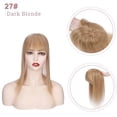 thumbnail image 5 of MY-LADY Hair Toppers for Women Real Human Hair with Bangs 3 Clip In Remy Topper Hairpiece for Thin Hair Natural Looking Hair Extensions 14inch #27 Dark Blonde, 5 of 8