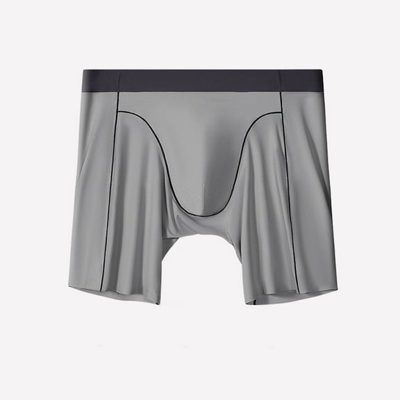 absanyy Mens Boxer Briefs Big and Tall (Sizes XL-5XL) - Soft Breathable Polyester Underwear, No Ride-Up, All-Day Comfort, 1-Pack, Gray,Size 3XL