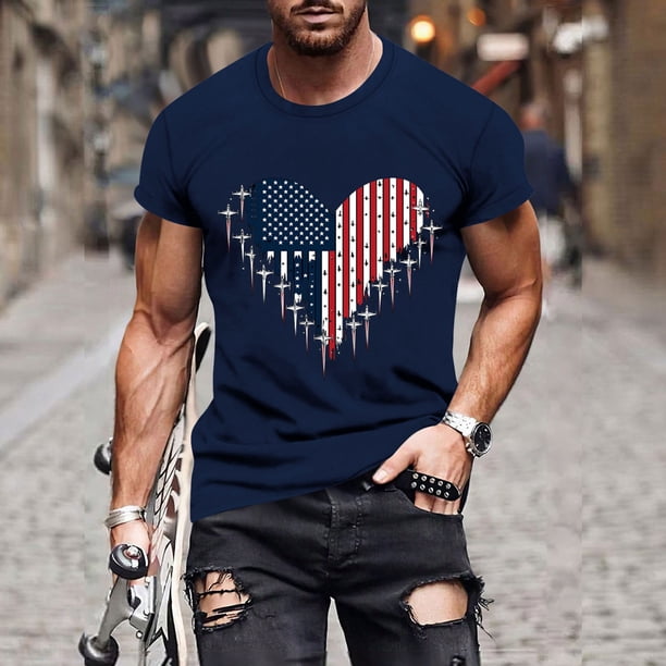 Tops para hombre, blusas y camisas de manga corta con cuello redondo para hombre, jersey informal de moda con estampado de cuello redondo para hombre, pantalones cortos deportivos para fitness, blusa