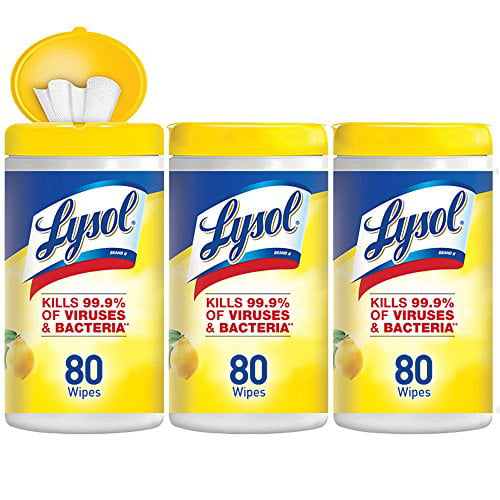 Lemon & Lime Blossom 3 Packs of 80 Wipes Lysol Disinfecting Wipes Value Pack 240 Wipes