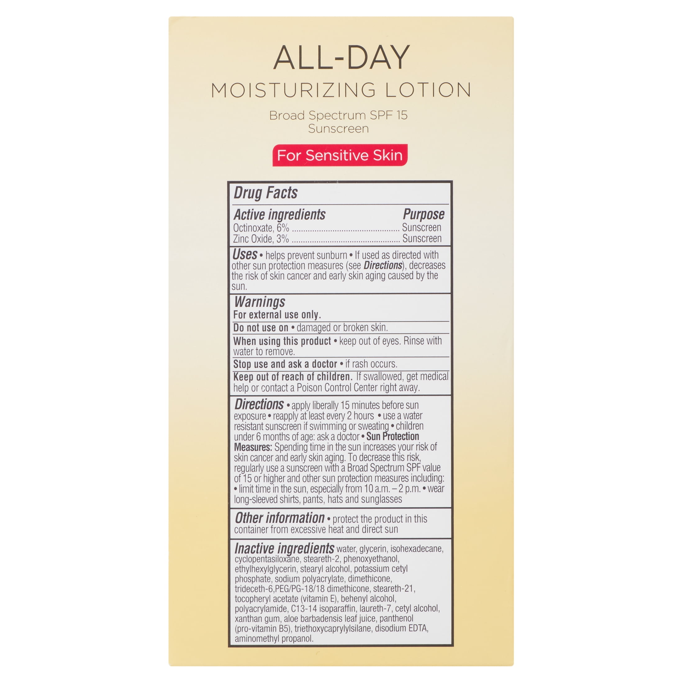 Equate Beauty All-Day Broad Spectrum Sunscreen Moisturizing Lotion, SPF 15, 6 fl oz