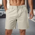 thumbnail image 2 of XDZJLR Mens Shorts Summer Solid Color Pocket Drawstring Loose Quick Dry Sports Running Straight Beach Work Shorts for Men Beige XXXL, 2 of 4