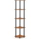 thumbnail image 1 of 5 Tier Corner Display Rack Multipurpose Shelving Unit, Dark Cherry/Black, 1 of 7
