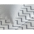 thumbnail image 4 of Ambesonne Modern Quilted Bedspread Set 3 Pcs, Zig Zag Chevron Waves, Queen Size, Grey White, 4 of 5