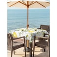 thumbnail image 3 of Outdoor Table Cloth with Umbrella Hole and Zipper, Summer Lemon Waterproof Square Tablecloth 60"x60", Watercolor Yellow Spring Floral Botanical Washable Table Cover for Outside Party Patio Picnic, 3 of 8