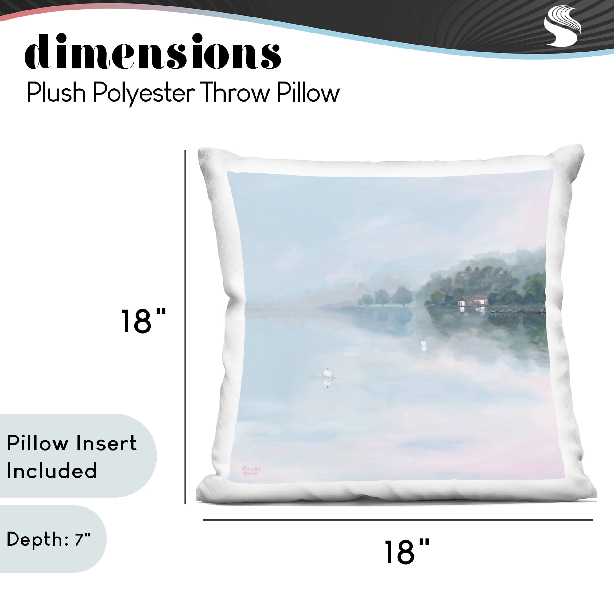 Stupell Industries Morning at Lake Windermere Decorative Printed Throw Pillow, design by Meredith Howse, 18 x 7 x 18