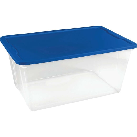 Homz 90 Qt. Clear Storage Tote 3290CLBL.06