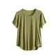 thumbnail image 2 of Fiudx Liquidación de Ofertas Flash Top/Camisa de Manga Corta con Cuello Redondo y Cuello Redondo Liso para Mujer, 2 of 5