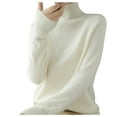 thumbnail image 2 of Enhedi Sweaters for Women, Pullover Women Mock Neck Tops Turtleneck Sweater Women's Thickened Korean Solid Color Loose Knitted Long Sleeved Bottoming Shirt Winter Clothes White, 2 of 4