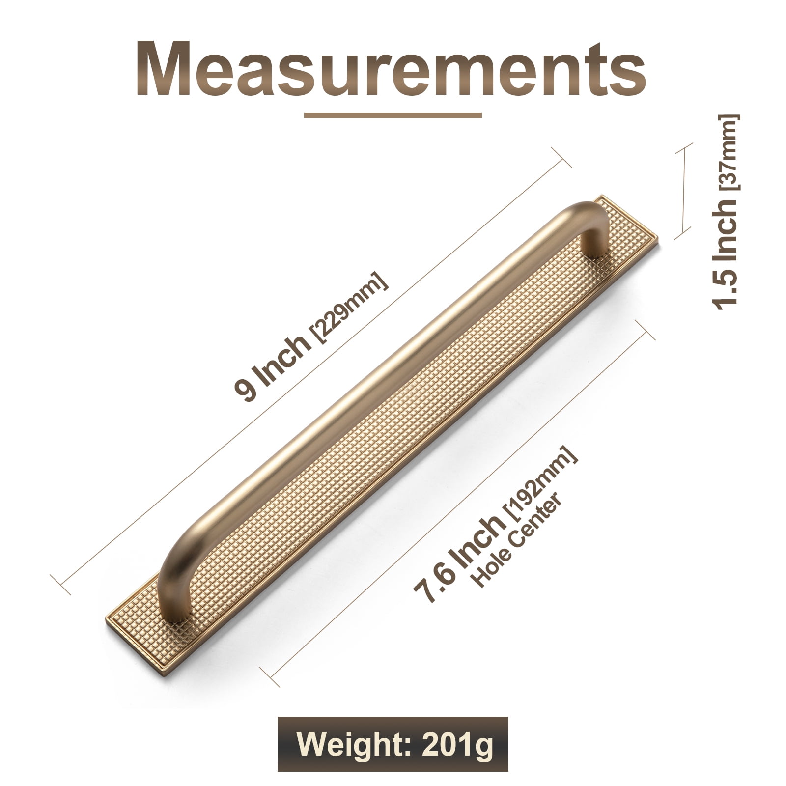 Goo-Ki 4 Pack 7.6''(192mm) Hole Center Champagne Bronze Cabinet Pulls with Backplate, Zinc Alloy Minimalist Style Cabinet Handles for Drawer,Dresser,Cupboard Wardrobe Cabinet (2218-g017)
