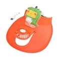 thumbnail image 4 of Sombrero con visera solar, sombrero con ventilador, sombrero con ventilador de enfriamiento, engranajes ajustables, visera solar elástica ajustable dinosaurio naranja, 4 of 9