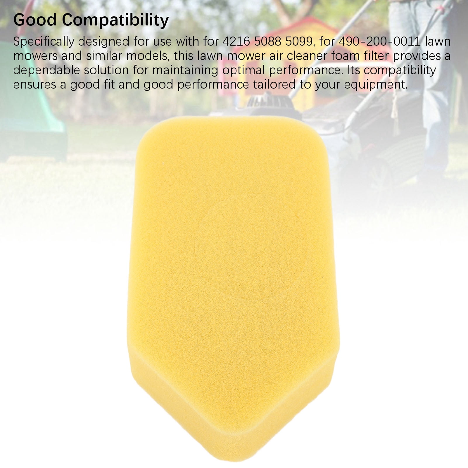 YAHHU 10PCS Lawnmower Foam Air Filter Replacement Set for Briggs & Stratton 698369 4216 5088 5099, Premium PU Foam Lawn Mower Engine Cleaner Accessory Parts (11.81 inches / 30 cm)