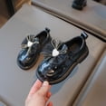 thumbnail image 2 of SERTG Girls Mary Jane Loafers Kids Casual Dress Shoes Heart Rhinestone Bow Hook and Loop Strap Scalloped Round Toe Thick Non Slip Platform Sole School Daily Outdoor Wear Flats(6.5-7 Years), 2 of 5