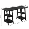 thumbnail image 4 of Convenience Concepts Designs2Go Bureau Tréteau Double, Fini Bois Noir, 4 of 5