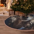 thumbnail image 5 of Bingfone Christmas Tree Skirt Mat Christmas Decoration Interior 30" -Vintage Blue Floral Wolf, 5 of 6