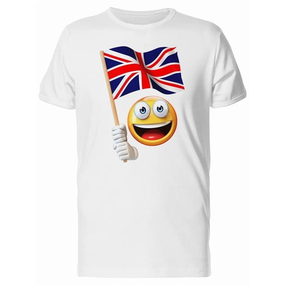 Cool Happy Emoji Union Jack Flag Tee Men's -Image by Shutterstock