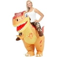 thumbnail image 4 of COMIN 72 inch Inflatable Dinosaur Costume for Adults Ride on Dino Costume Blow Up Trex Costume Orange Costume for Halloween Party, 4 of 6