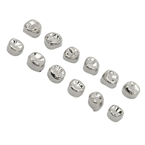 Metal  Tooth Crown, Temporary  Restore Chewing Function Portable  Teeth Crown 12pcs  for Clinic for Teenagers