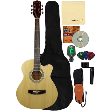 Vault EA-20 Full-Size Cutaway Acoustic Guitar - Natural w/ Gig Bag