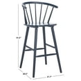 thumbnail image 5 of SAFAVIEH Blanchard Round Mid Back Bar Stool, Navy, 5 of 14