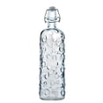 thumbnail image 1 of Botella de Vidrio Grueso, Tapa de Goma con Cierre Hermético Reutilizable, Envase de Vidrio Transparente con Relieve, 1 Litro, Espiral Azul, 1 of 4