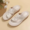 thumbnail image 6 of Slippers for Women,Slippers With Toe Post Design For Everyday Comfort Casual Style Ideal Perfectly Paired With Relaxed Attire,Womens Slippers,White,5.5, 6 of 9