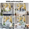 thumbnail image 6 of Abstract Stitching Swag Curtain Valance for Windows, Gary Black Yellow Stripe Window Treatments Short Swag Topper for Kitchen Windows Bathroom Bedroom, 36"x36", 6 of 8