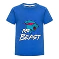 thumbnail image 1 of Camiseta MrBeast Niños Verano Estampado Pantera Azul Ropa Casual Algodón Playera Moderna Regalo Niño Niña Fan Diario Juvenil, 1 of 4