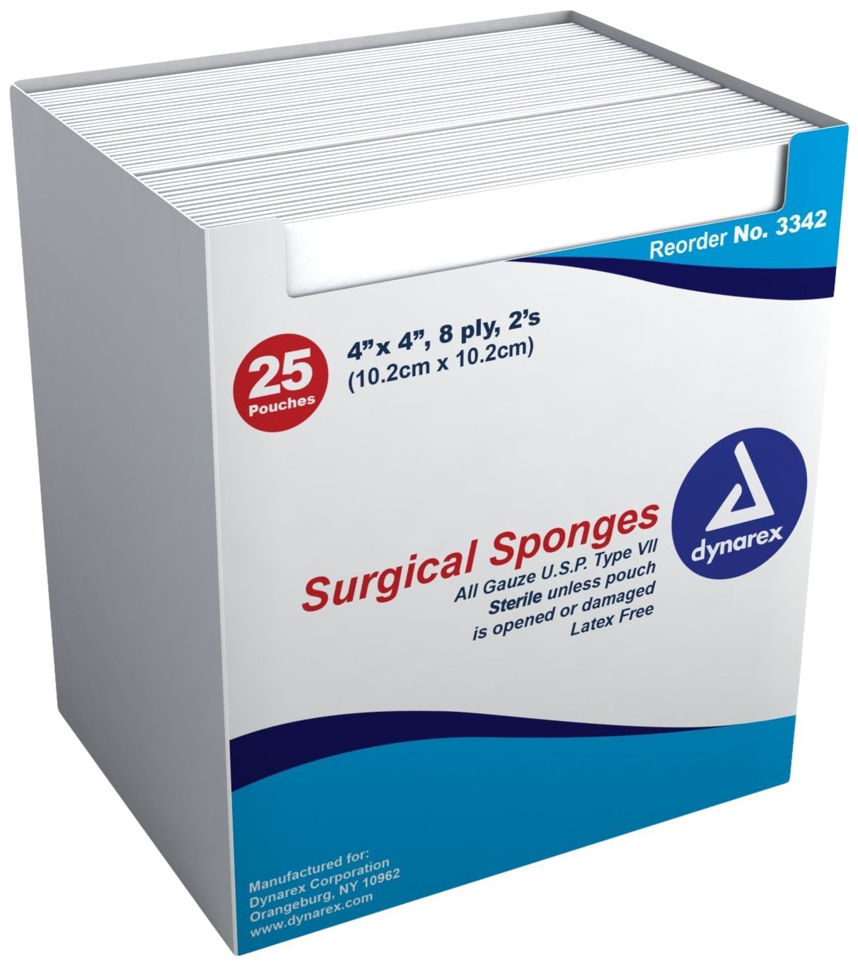 Gauze SPNG ST 4X4 8PLY DYN Size: 25X2