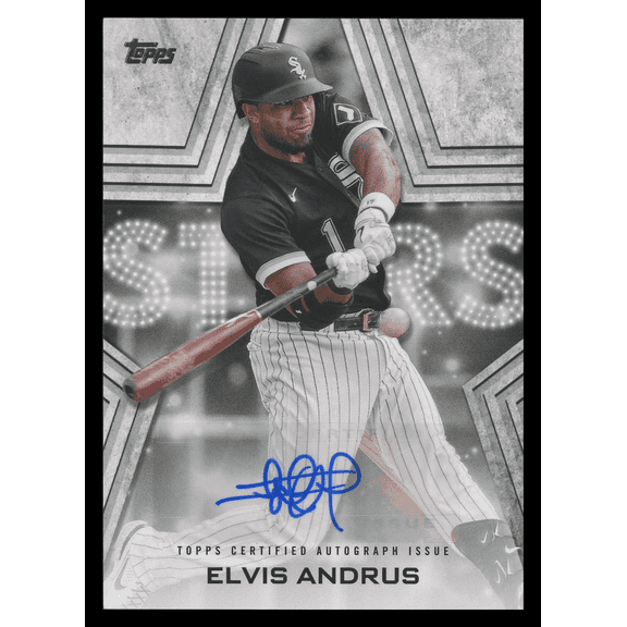 2023 Topps Stars Autograph Elvis Andrus BSA-EA Chicago White Sox Baseball Card Chicago White Sox MLB Autographed Baseball Trading Card