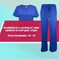 thumbnail image 7 of Natural Uniforms Women's Ultra Soft Stretch Drop-Neck 2 Pocket Scrub Top and Pants 82009200N (True Royal Blue, Medium), 7 of 7
