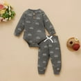 thumbnail image 4 of XBASW Newborn Baby Boy's Sweatsuit Outfit Long Sleeve Pullover Jumpsuit Tops + Jogger Pants Spring Fall Tracksuit 2PCS Set 0-18M, 4 of 8