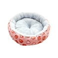 thumbnail image 4 of Round Cat Dog Bed 17inch Kitty Kennel Sleeping Mattress Calming Pad with Nonslip Pink Strawberry, 4 of 8