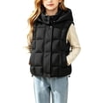 thumbnail image 2 of LOINRODI Girls Puffer Vest, Quilted Hooded Snap Button Sleeveless Warm Padded Outerwear for Cold Weather Black Size 5-6, 2 of 9