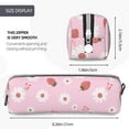 thumbnail image 3 of Fotbe Hand Drawn Strawberry Pattern Leather Pencil Case, Pencil Pouch with Durable Zipper, Compact and Stylish Organizer for Stationery, Art Supplies, Travel Essentials, 3 of 7