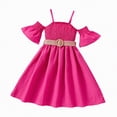 thumbnail image 1 of NIEWTR Robe Trapèze Mignonne pour Fillette Tout-Petit à Manches Courtes avec Jupe à Volants Contrastée pour Fête (Rose Vif, 8-9 Ans), 1 of 4
