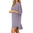 thumbnail image 4 of Conjunto de lounge de gran tamaño para mujeres INSPIRE CHIC, sudaderas de entrenamiento, camiseta con pantalones cortos de ciclista, conjuntos XL en gris y púrpura, 4 of 6