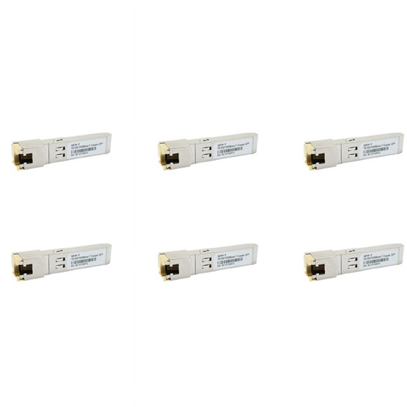 6X Gigabit RJ45 SFP Module 10/100/1000Mbps SFP Copper RJ45 SFP Transceiver Gigabit Ethernet Switch,6 x RJ45 SFP Module,silver