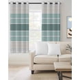 thumbnail image 2 of Teal Aqua Stripes Blackout Curtains 45 Inches Long for Bedroom, Modern Ombre Abstract Aesthetics Thermal Insulated Room Darkening Black Out Window Curtain Panels Grommet Drapes for Living Room, 2 of 8