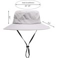 thumbnail image 2 of Womens Summer Sun Hat Beach Hat Wide Brim Outdoor UV Protection Hat Foldable Cool Mesh Ponytail Bucket Hat, 2 of 5