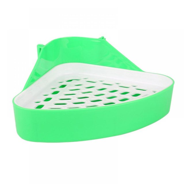 Triangle Potty Trainer Corner Pet Toilet Small Animal Litter Box for Hamster Rabbit Bunny Chinchilla Guinea Pig Ferret Gerbil
