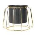 thumbnail image 2 of Weloille Wrought Iron Cylinder Flower Pot, Rustproof Drainage Hole Design Stable Planter, Modern Simple Style Decorative Plant Container for Indoor Outdoor Balcony Garden Patio Decor, 2 of 6