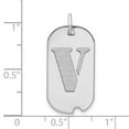 thumbnail image 2 of 14k White Gold Rhodium Polished Finish Block Letter V Initial Dog Tag Charm Pendant, 2 of 2