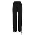 thumbnail image 4 of Women's Solid Color Casual Loose Elastic Waist Drawstring Harem Casual Pants Sweatpants plus Size Women Women's Pants Casual Elastic Waist Women Yoga Pants plus Size Casual Pants Rompers for Women, 4 of 8