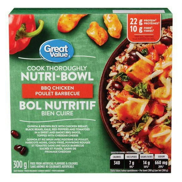 Great Value BBQ Chicken Nutri-Bowl, 300 g