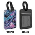 thumbnail image 2 of WIRESTER 2pcs Set PU Leather Luggage Tags Privacy Label Flap for Travel Suitcase Baggage - Mermaid Scales, 2 of 7