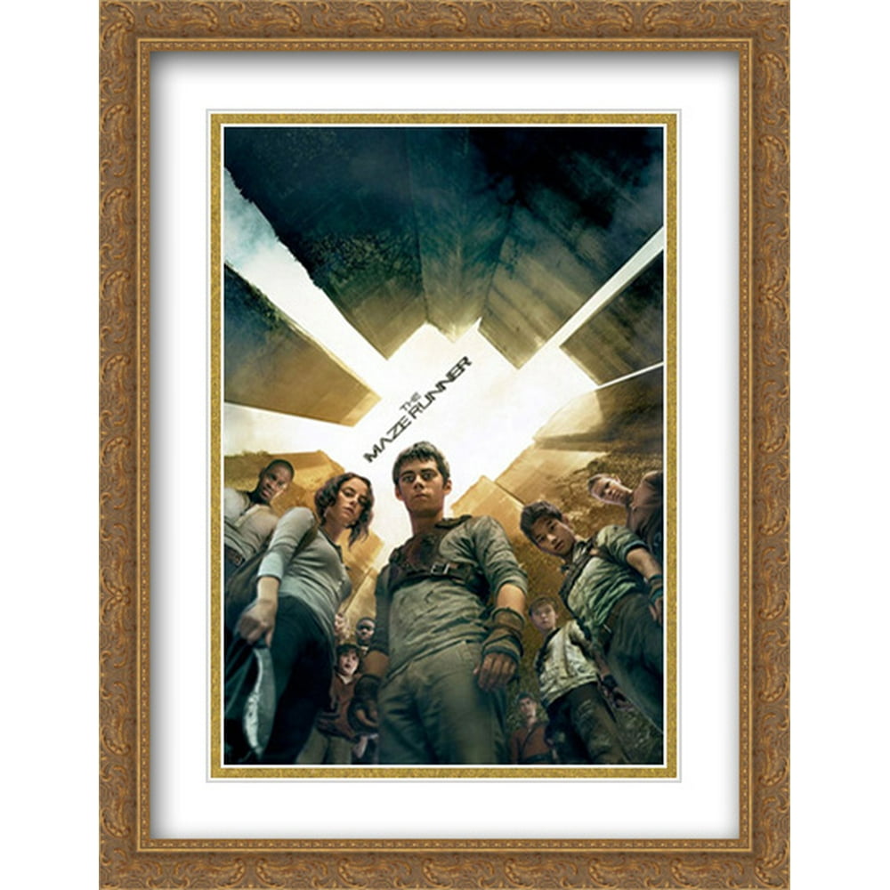 the maze runner 28x36 double matted large large gold ornate framed