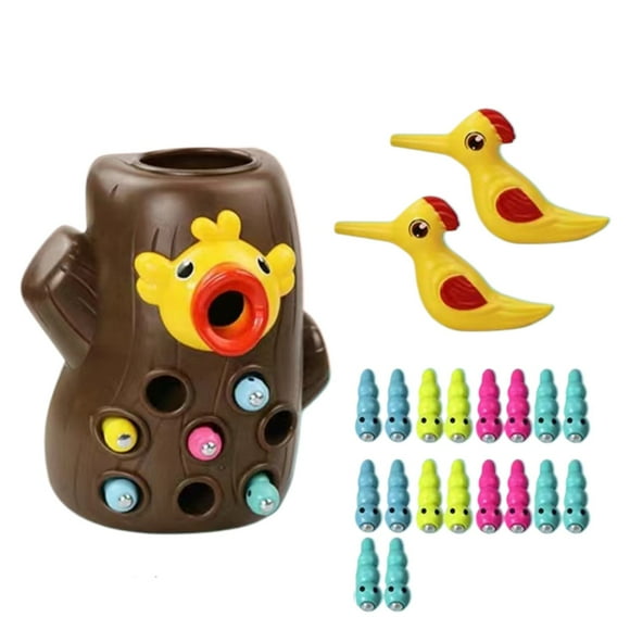 Education Toys,Learning Toys,Christmas Toys for Kids,Toys for Girls Boys,Magnetic Woodpecker Feeding Toy for Toddlers Early Learning Fine Motor Skills Game Strong Magnet Birds and Worm Catching
